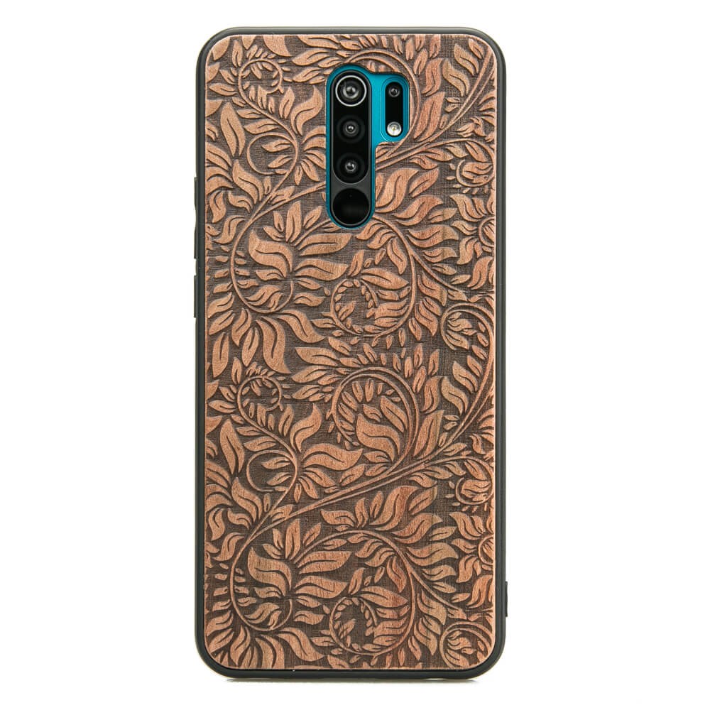 Drewniane Etui Xiaomi Redmi 9 LIŚCIE JABŁOŃ (1)