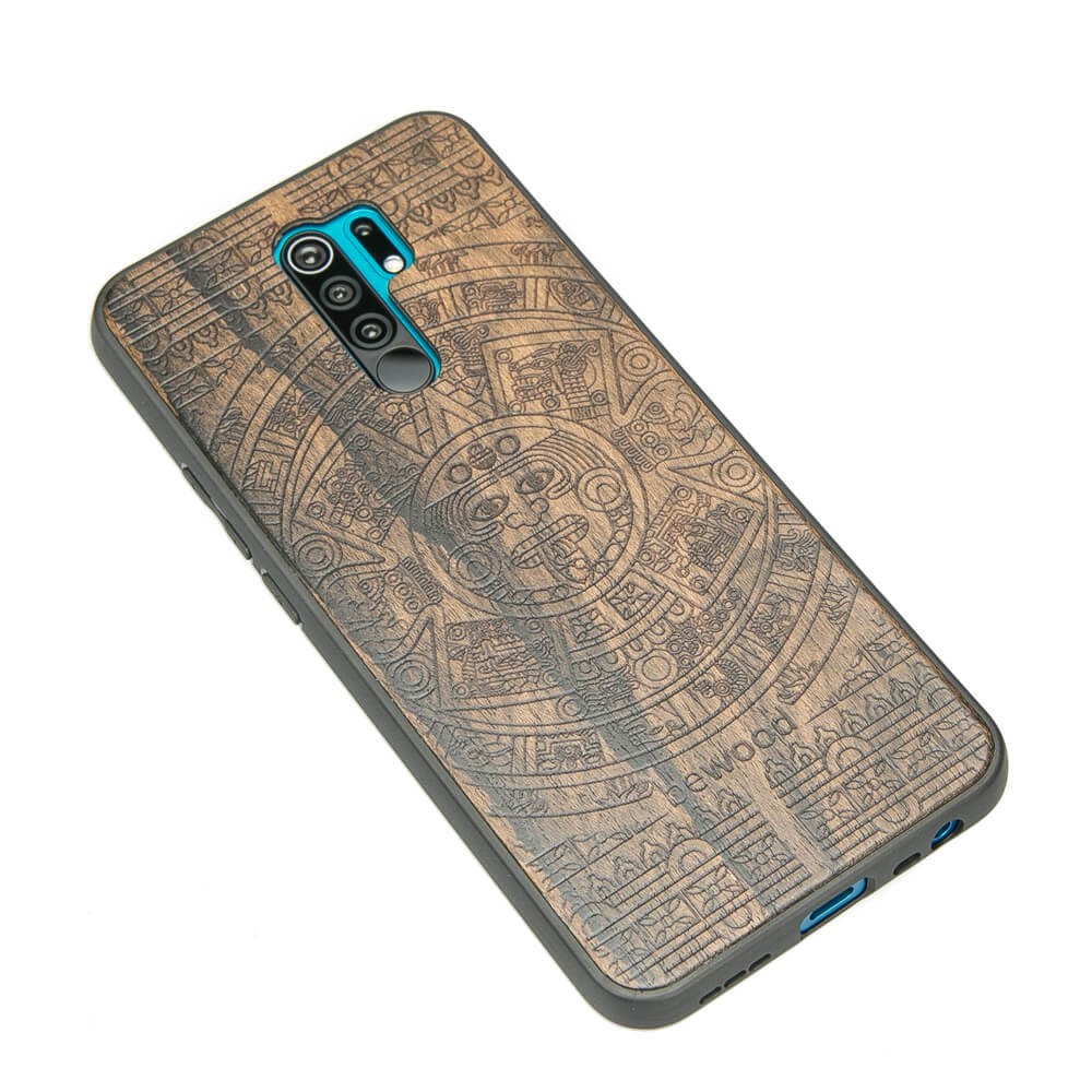 Xiaomi Redmi 9 Aztec Calendar Ziricote Wood Case (2)