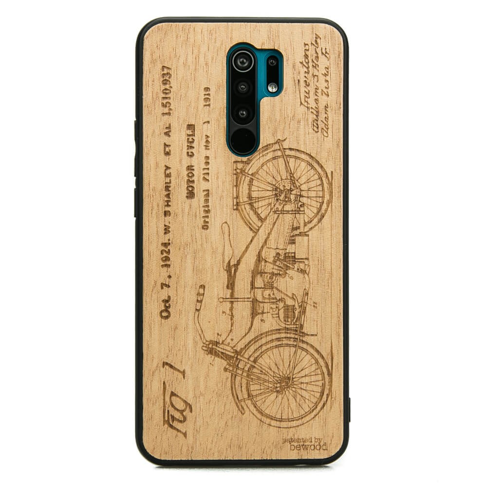 Drewniane Etui Xiaomi Redmi 9 HARLEY PATENT ANIEGRE (1)