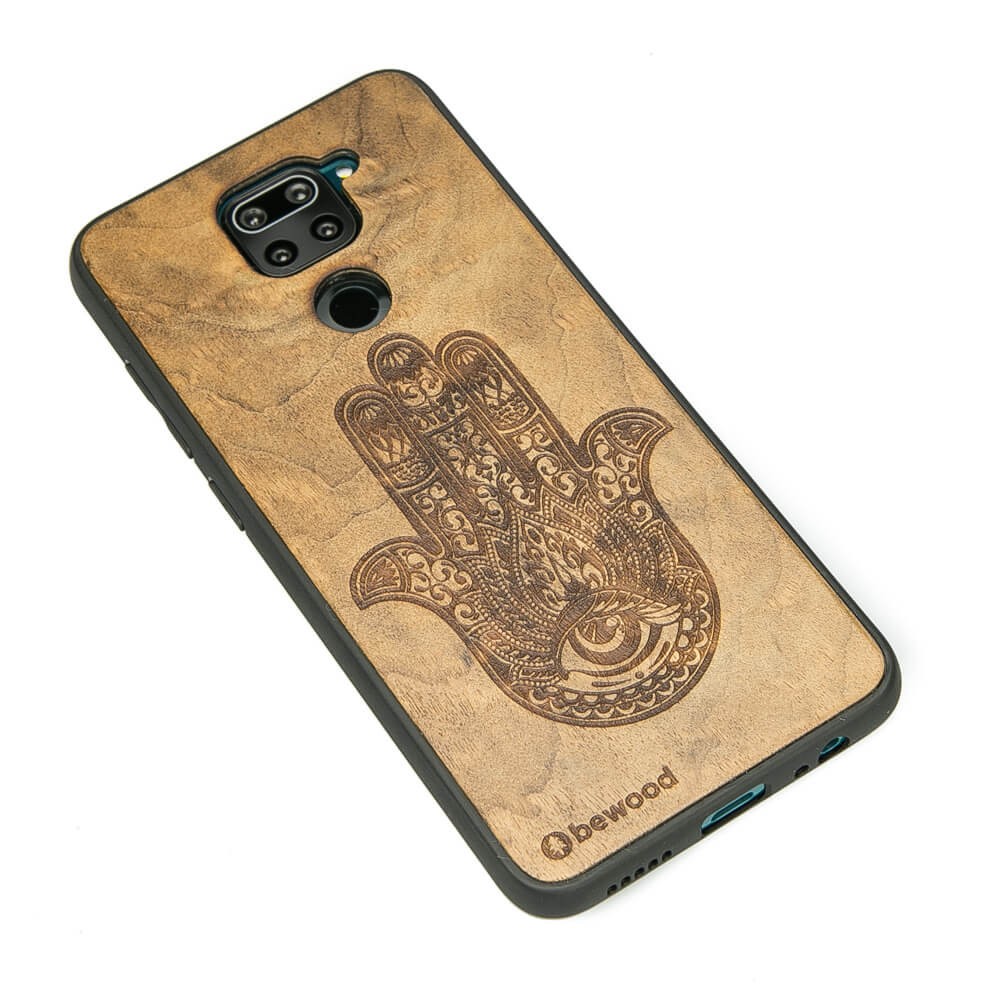 Drewniane Etui Xiaomi Redmi Note 9 HAMSA IMBUIA (2)