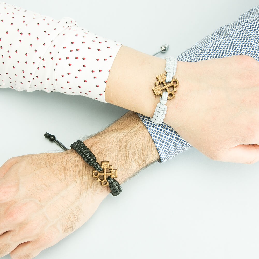 Wooden Bracelet Pistons Anigre Cotton (3)