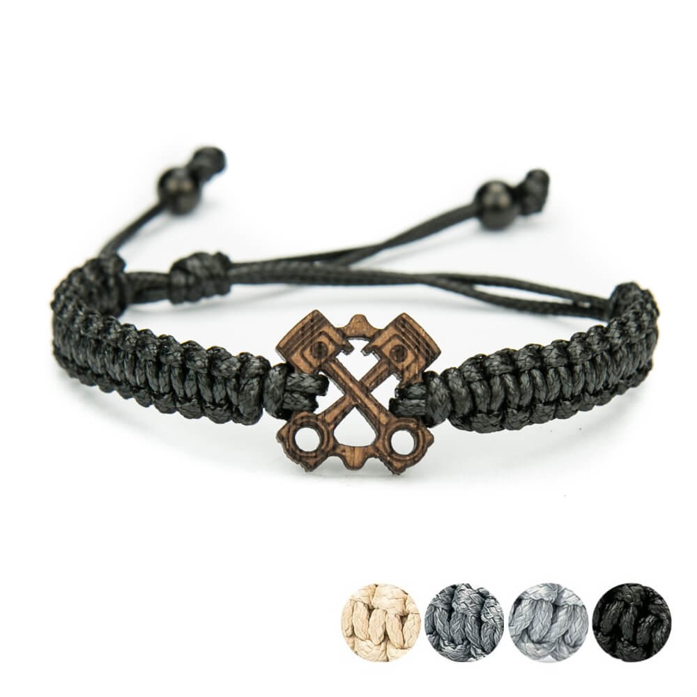 Wooden Bracelet Pistons Merbau Cotton (1)