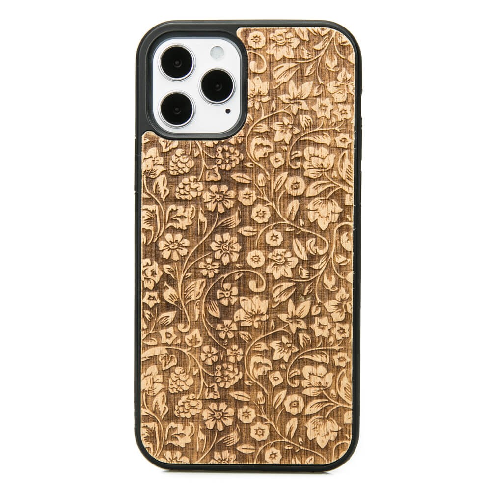 Drewniane Etui na iPhone 12 / 12 Pro KWIATY POLNE ANIEGRE (1)