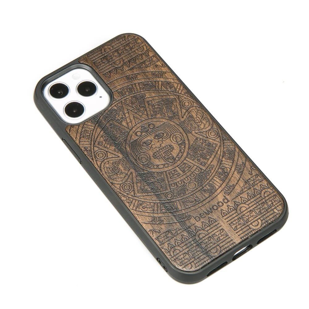 Drewniane Etui na iPhone 12 / 12 Pro KALENDARZ AZTECKI ZIRICOTE (2)