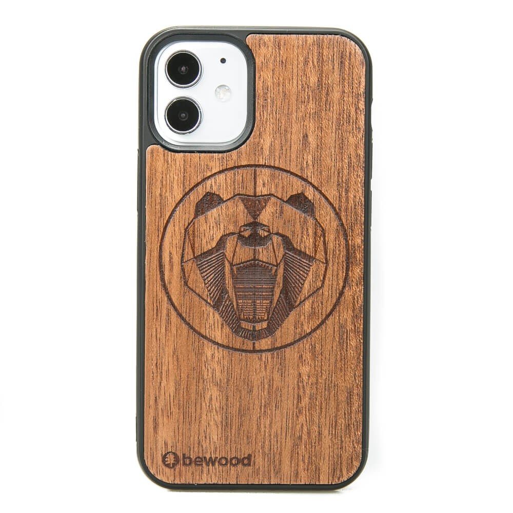 Drewniane Etui na iPhone 12 Mini NIEDŹWIEDŹ MERBAU (1)