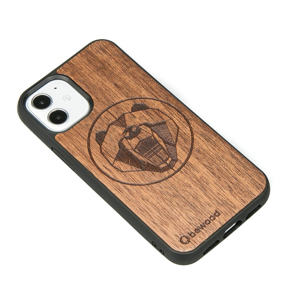 Drewniane Etui na iPhone 12 Mini NIEDŹWIEDŹ MERBAU (2)