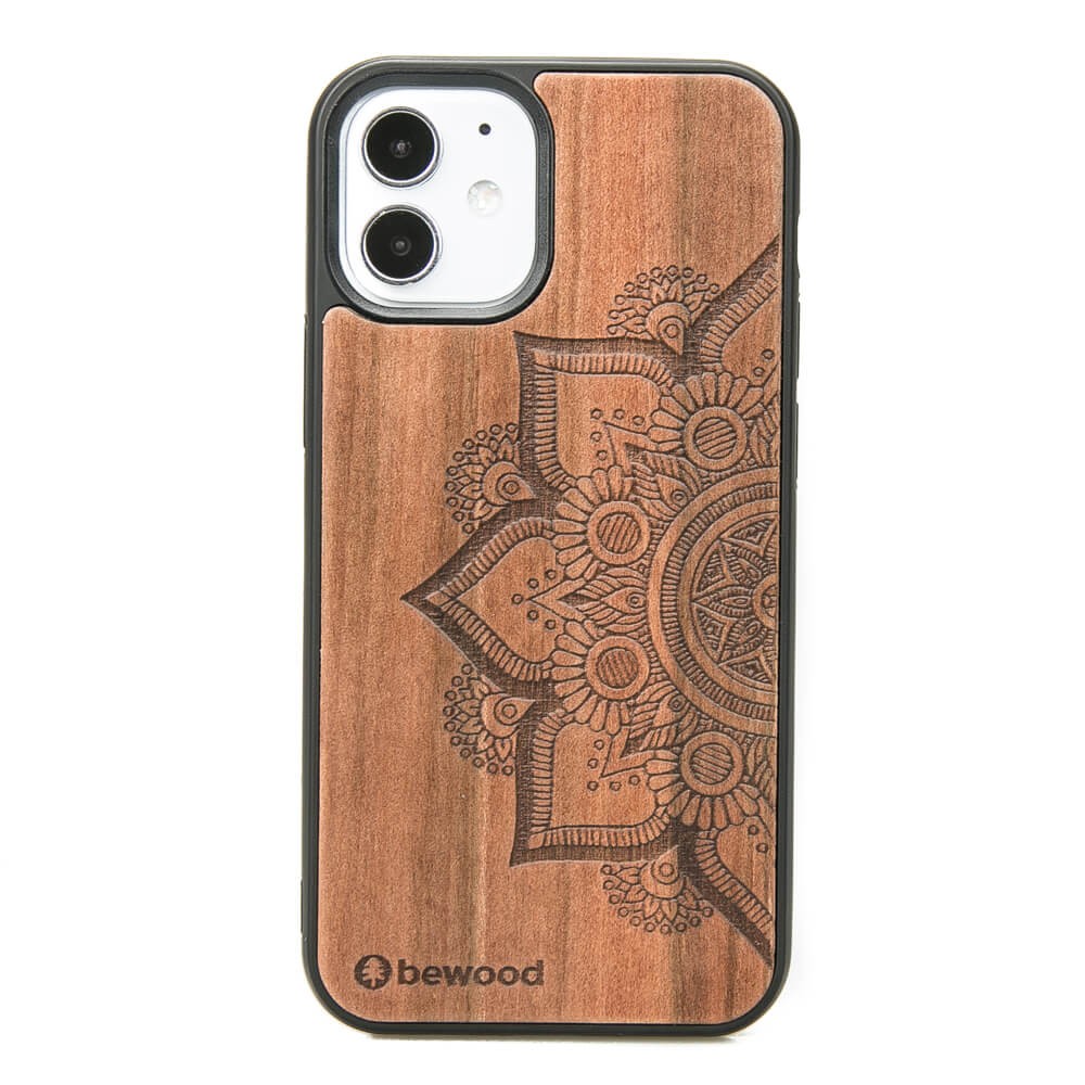 Drewniane Etui na iPhone 12 Mini MANDALA JABŁOŃ (1)