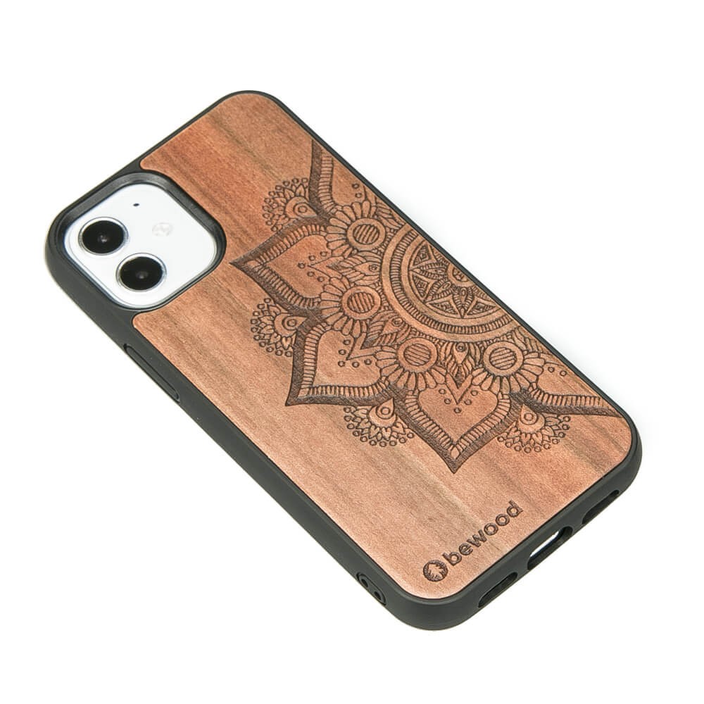 Drewniane Etui na iPhone 12 Mini MANDALA JABŁOŃ (2)