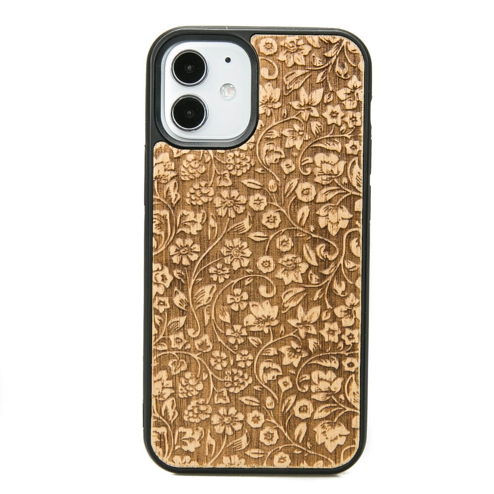 Drewniane Etui na iPhone 12 Mini KWIATY POLNE ANIEGRE (1)