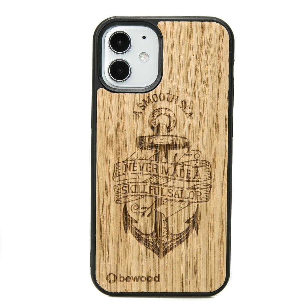 Drewniane Etui na iPhone 12 Mini KOTWICA DĄB (1)