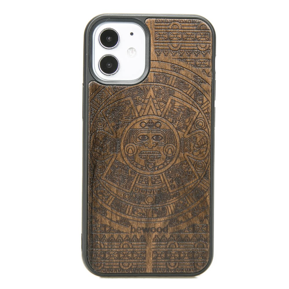 Drewniane Etui na iPhone 12 Mini KALENDARZ AZTECKI ZIRICOTE (1)