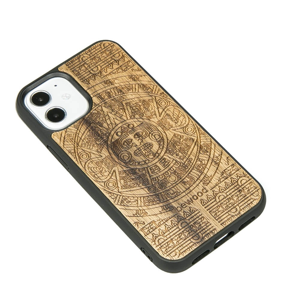 Drewniane Etui na iPhone 12 Mini KALENDARZ AZTECKI LIMBA (2)