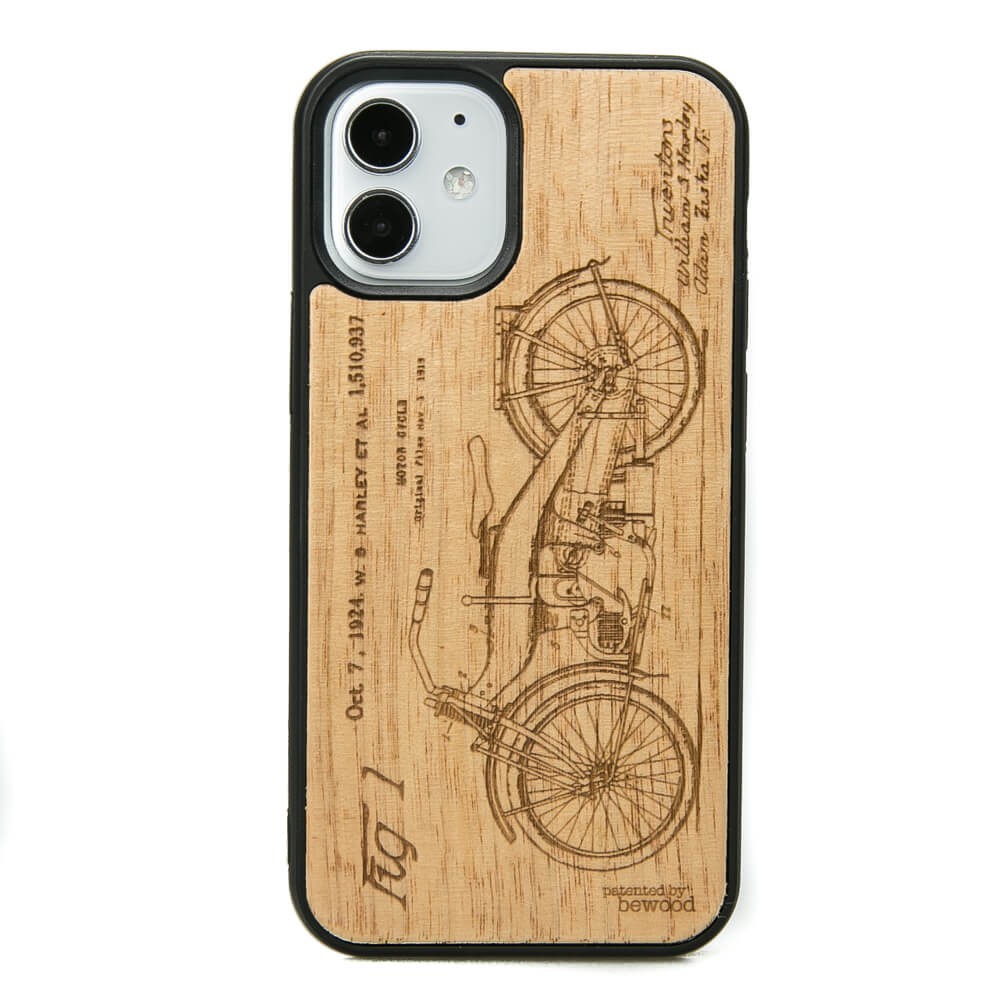 Drewniane Etui na iPhone 12 Mini HARLEY PATENT ANIEGRE (1)
