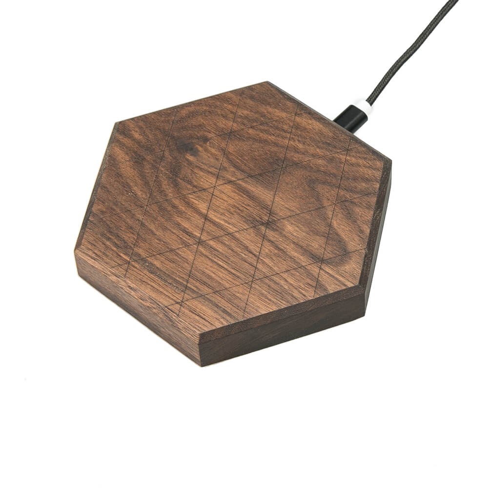 Ładowarka indukcyjna Bewood Slim Hexagon QI 15W Orzech (8)