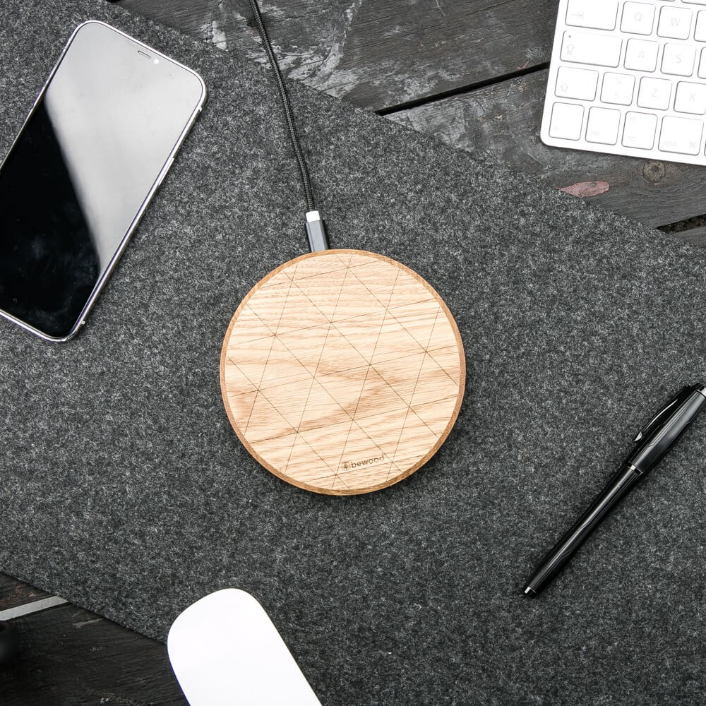 Ładowarka indukcyjna Bewood Slim Circle QI 15W Dąb (8)