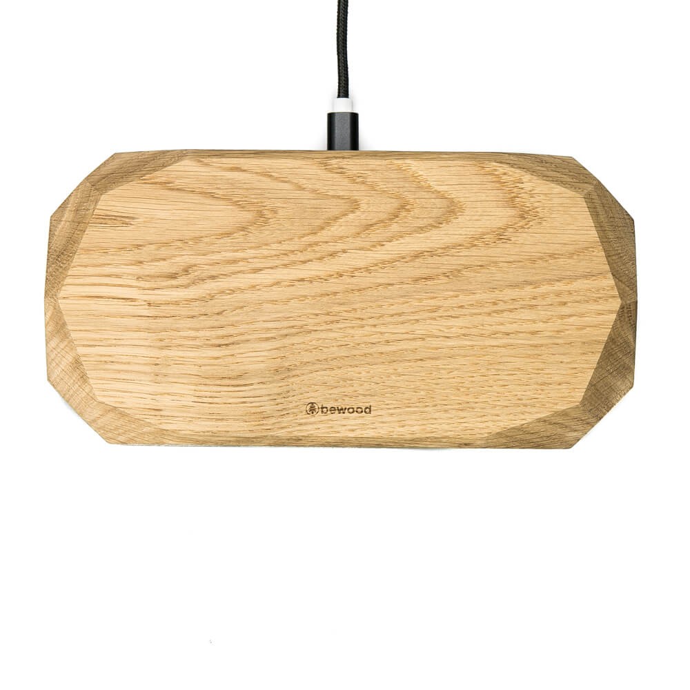 Ładowarka indukcyjna Podwójna Bewood Double QI 15W Dąb (4)