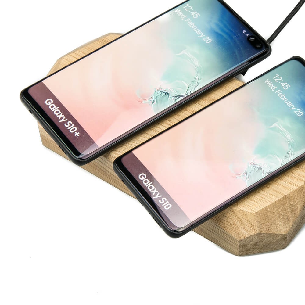 Ładowarka indukcyjna Podwójna Bewood Double QI 15W Dąb (8)