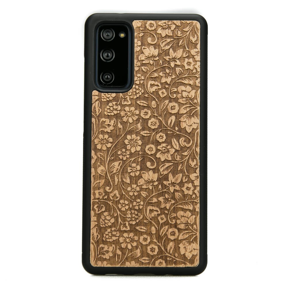 Drewniane Etui na Samsung Galaxy S20 FE KWIATY POLNE ANIEGRE (1)