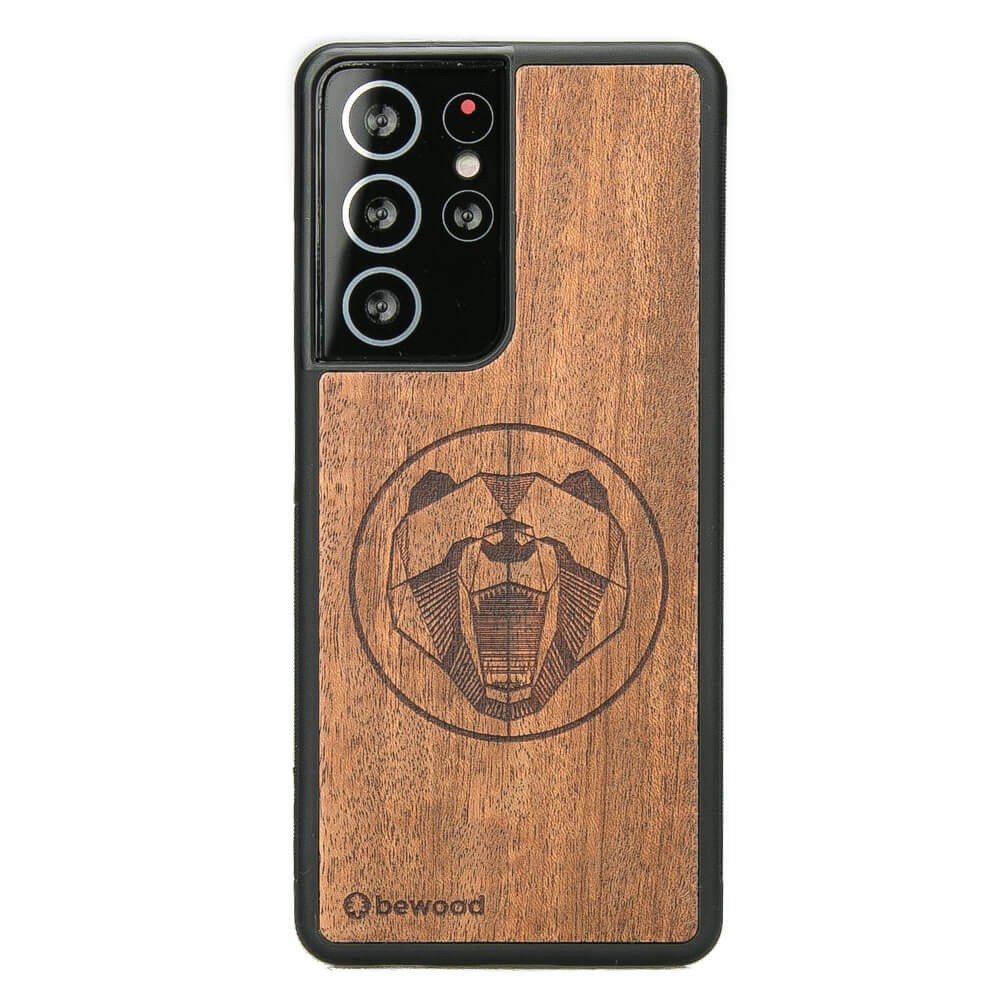 Drewniane Etui na Samsung Galaxy S21 Ultra NIEDŹWIEDŹ MERBAU (1)