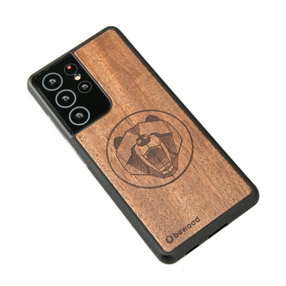 Drewniane Etui na Samsung Galaxy S21 Ultra NIEDŹWIEDŹ MERBAU (2)
