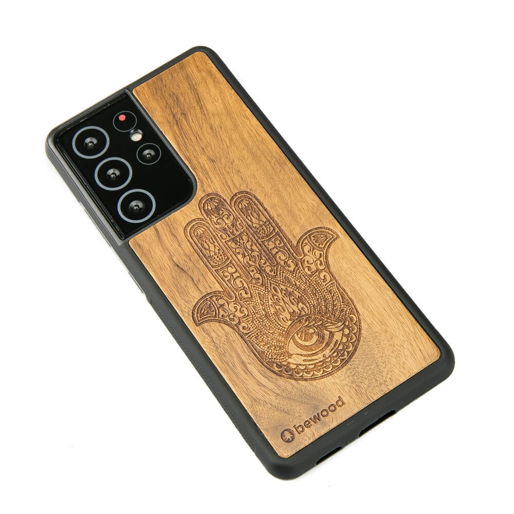 Drewniane Etui na Samsung Galaxy S21 Ultra HAMSA IMBUIA (2)