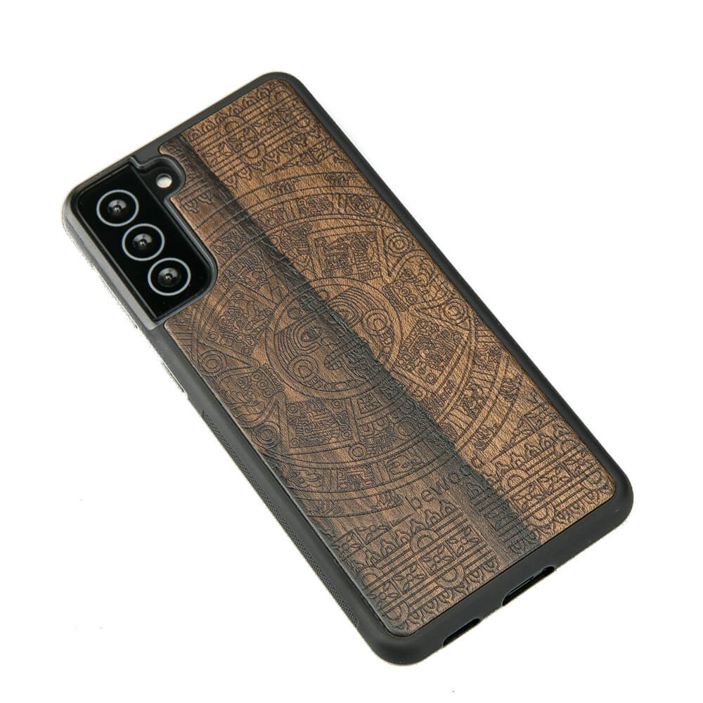 Drewniane Etui na Samsung Galaxy S21 KALENDARZ AZTECKI ZIRICOTE (2)