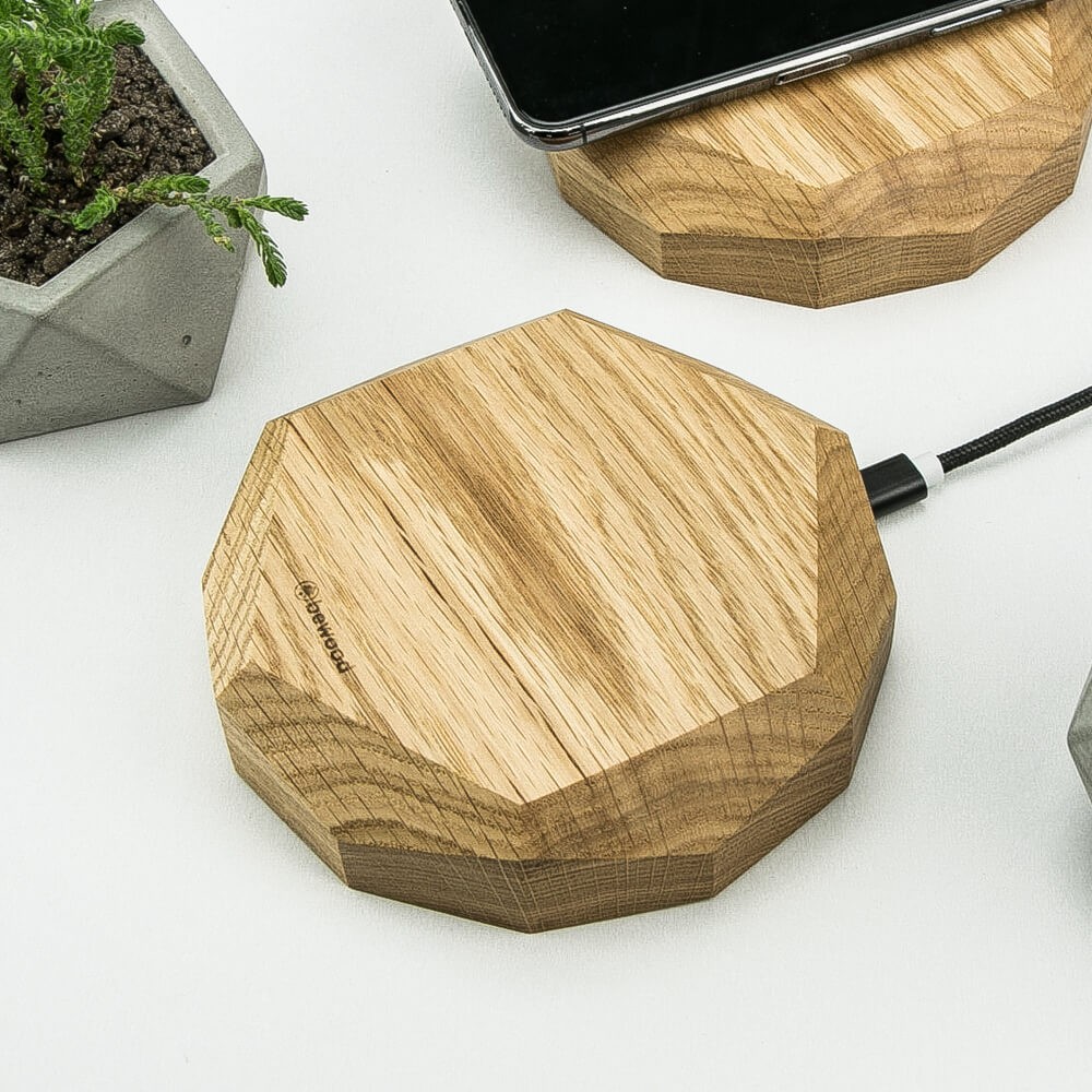 Ładowarka indukcyjna Bewood Geometryczna QI 15W Dąb (4)