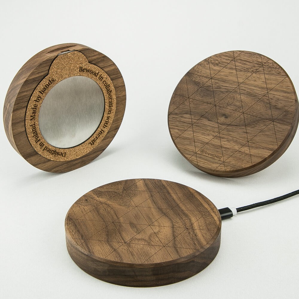 Wireless Charger Bewood Slim Circle QI 15W Walnut (6)