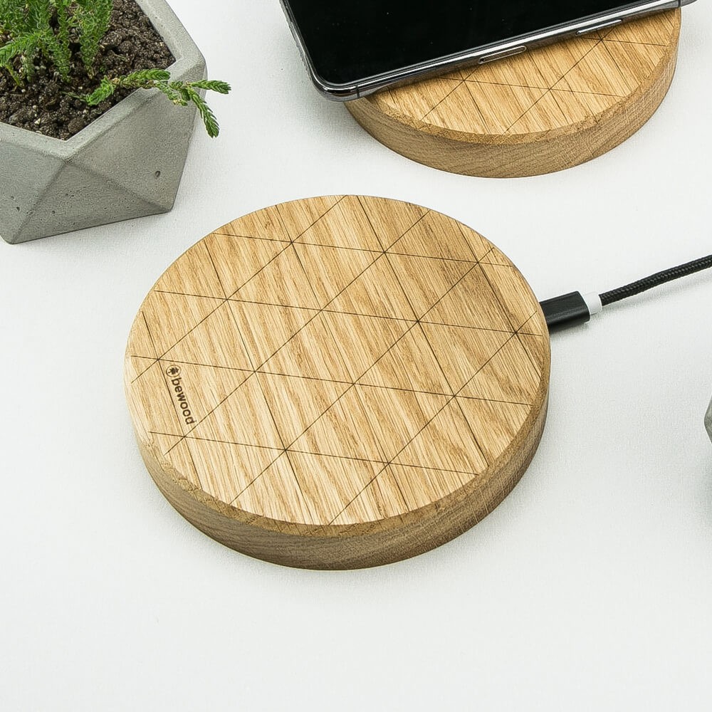 Ładowarka indukcyjna Bewood Slim Circle QI 15W Dąb (4)