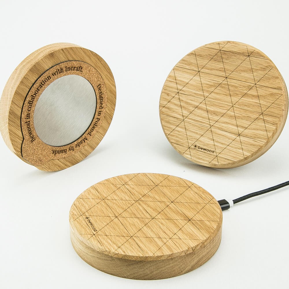 Ładowarka indukcyjna Bewood Slim Circle QI 15W Dąb (6)