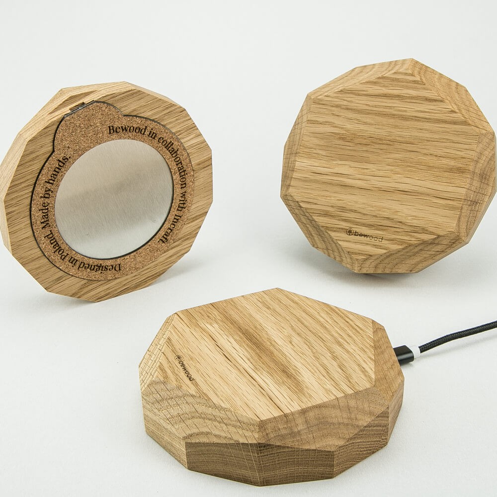 Ładowarka indukcyjna Bewood Geometryczna QI 15W Dąb (6)