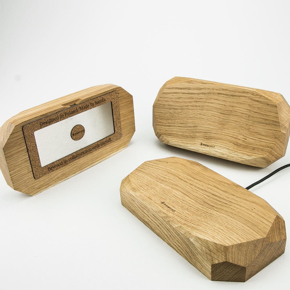 Ładowarka indukcyjna Podwójna Bewood Double QI 15W Dąb (3)