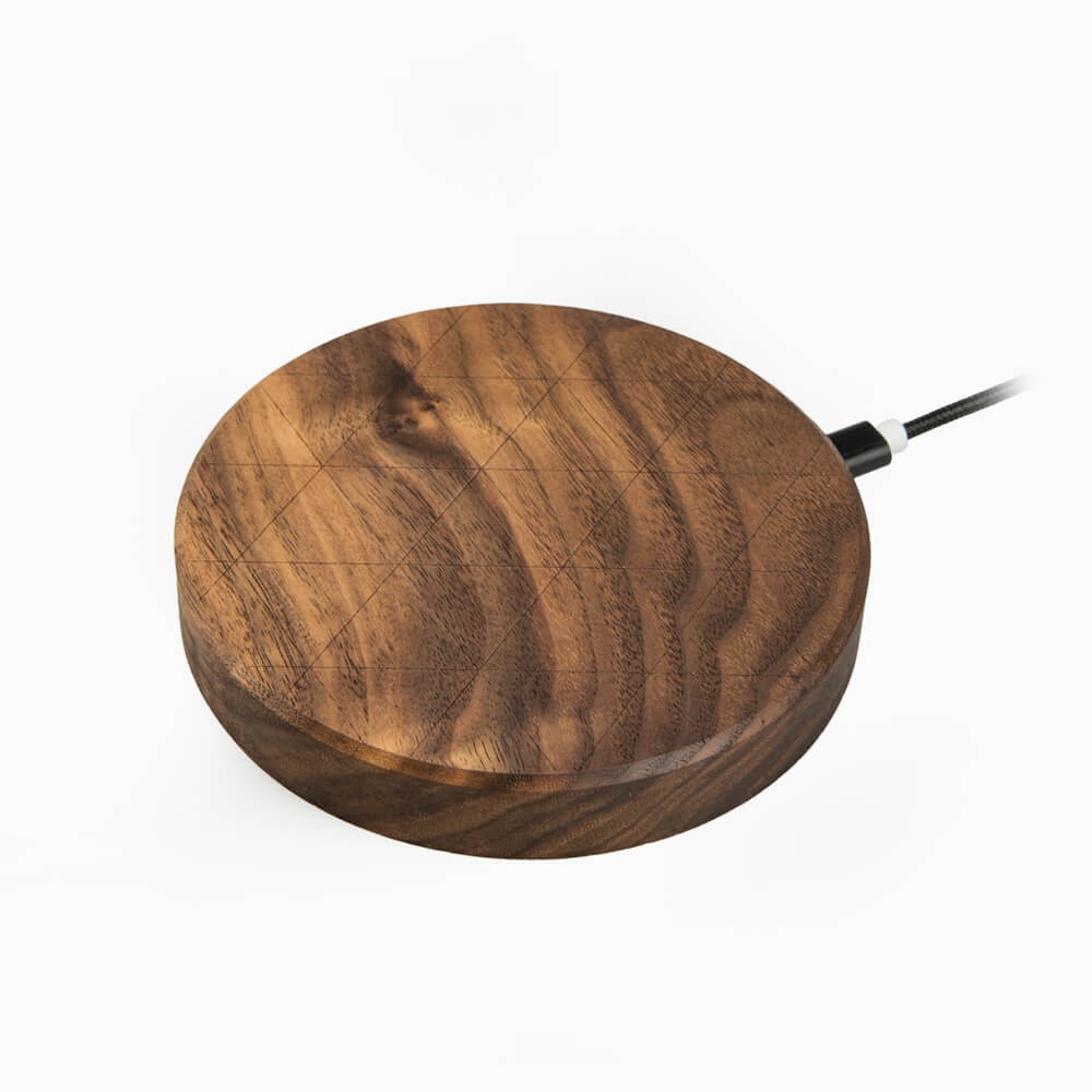 Wireless Charger Bewood Slim Circle QI 15W Walnut (2)