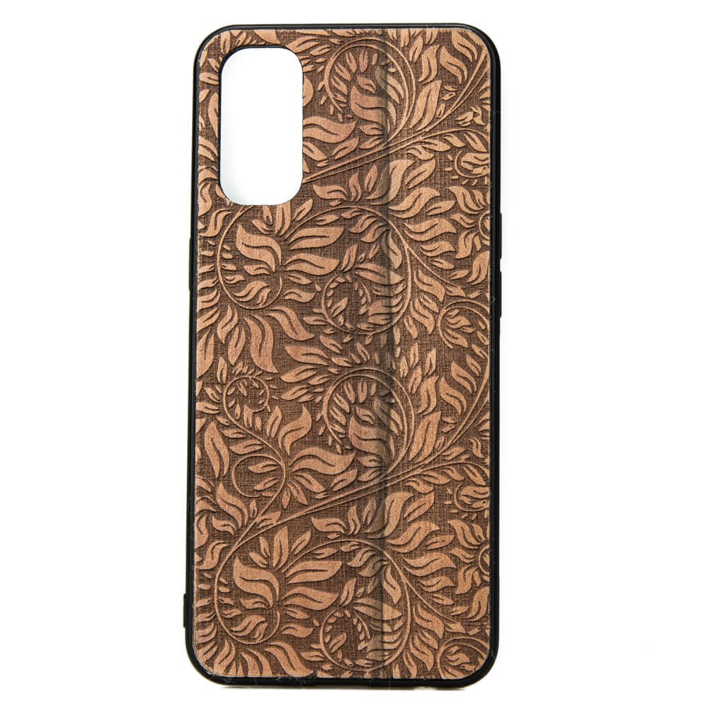 Drewniane Etui OPPO Reno 4 LIŚCIE JABŁOŃ (1)