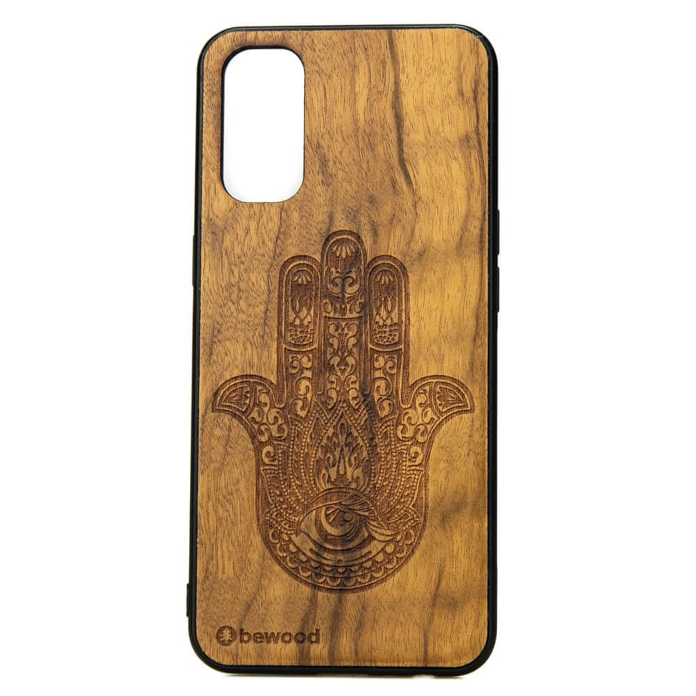 Drewniane Etui OPPO Reno 4 HAMSA IMBUIA (1)