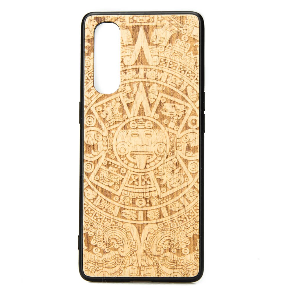 Drewniane Etui OPPO Reno 3 Pro KALENDARZ AZTECKI ANIEGRE (1)