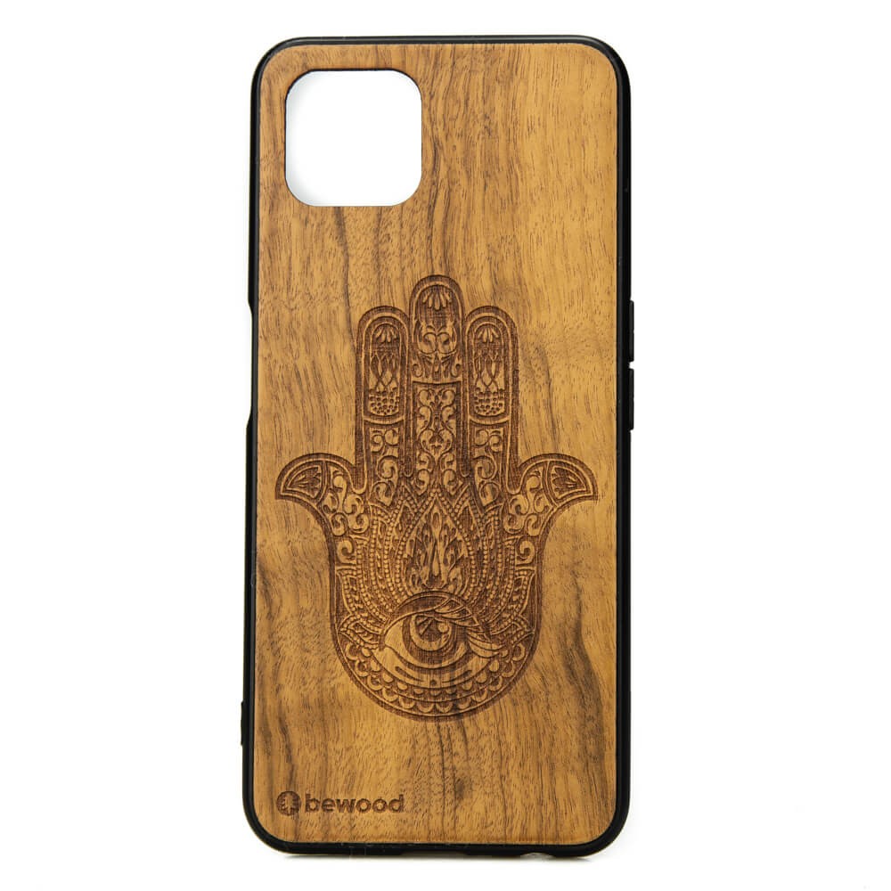 Drewniane Etui OPPO Reno 4 Z HAMSA IMBUIA (1)