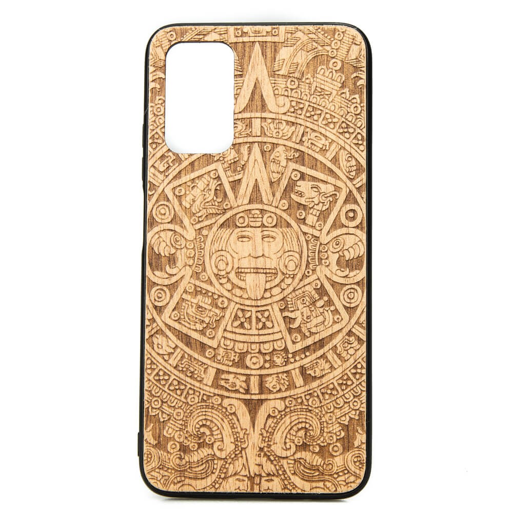 POCO M3 Aztec Calendar Anigre Wood Case (1)