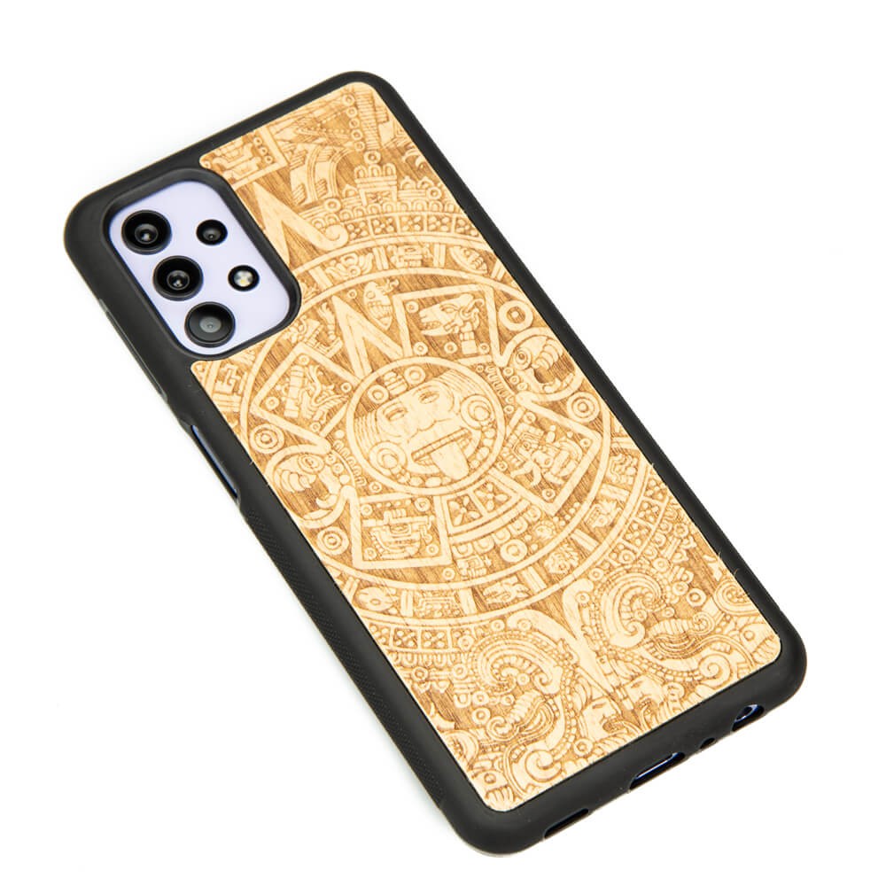 Drewniane Etui na Samsung Galaxy A32 5G KALENDARZ AZTECKI ANIEGRE (2)
