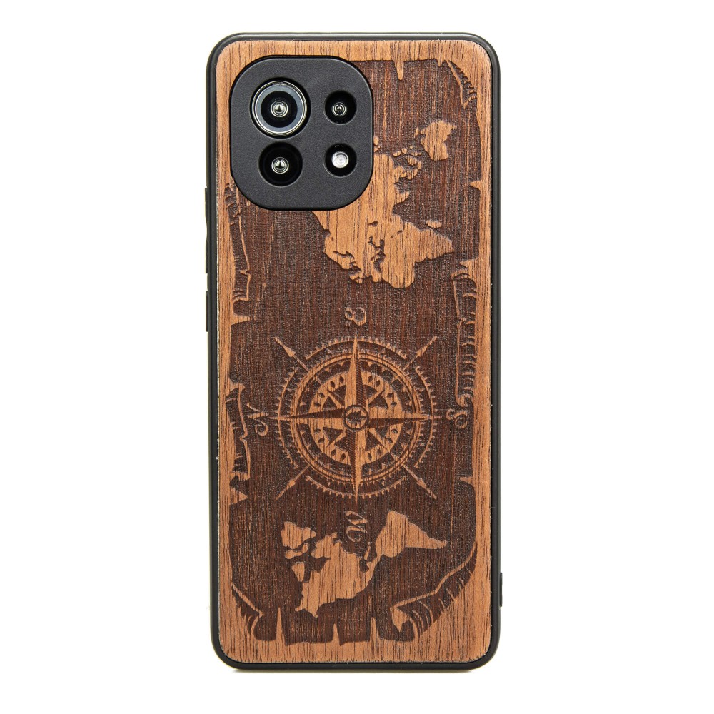 Xiaomi Mi 11 Lite Compass Merbau Wood Case (1)