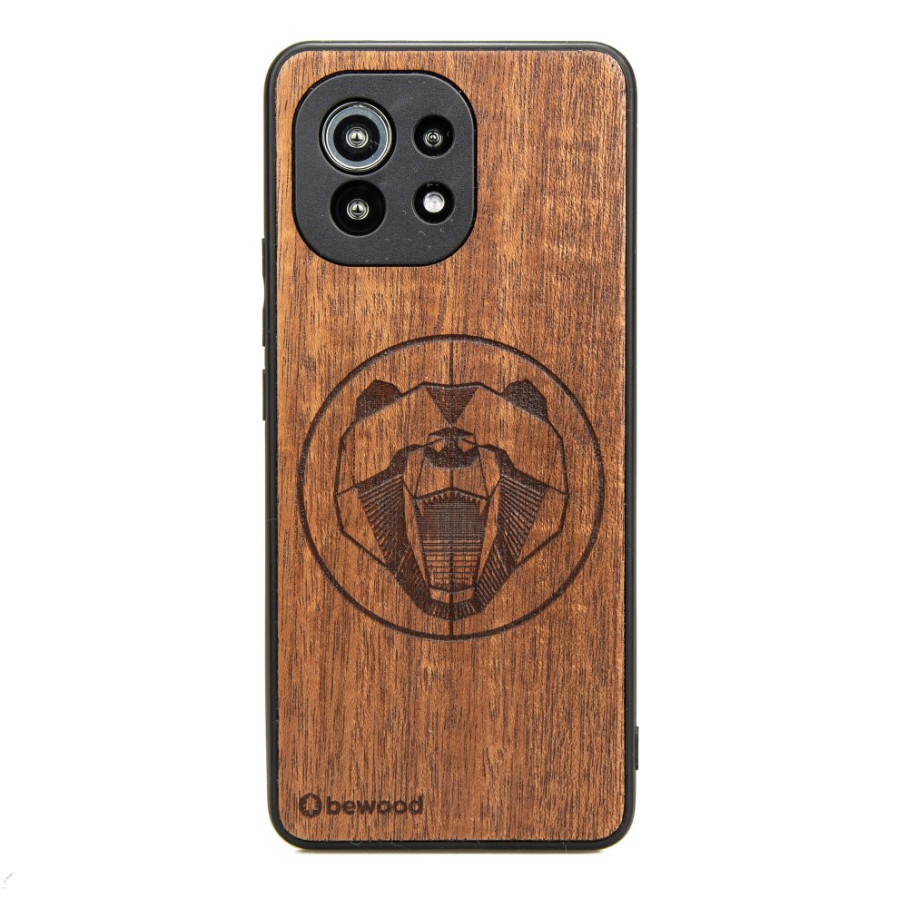 Drewniane Etui Xiaomi Mi 11 Lite / 5G / 5G NE NIEDŹWIEDŹ MERBAU (1)