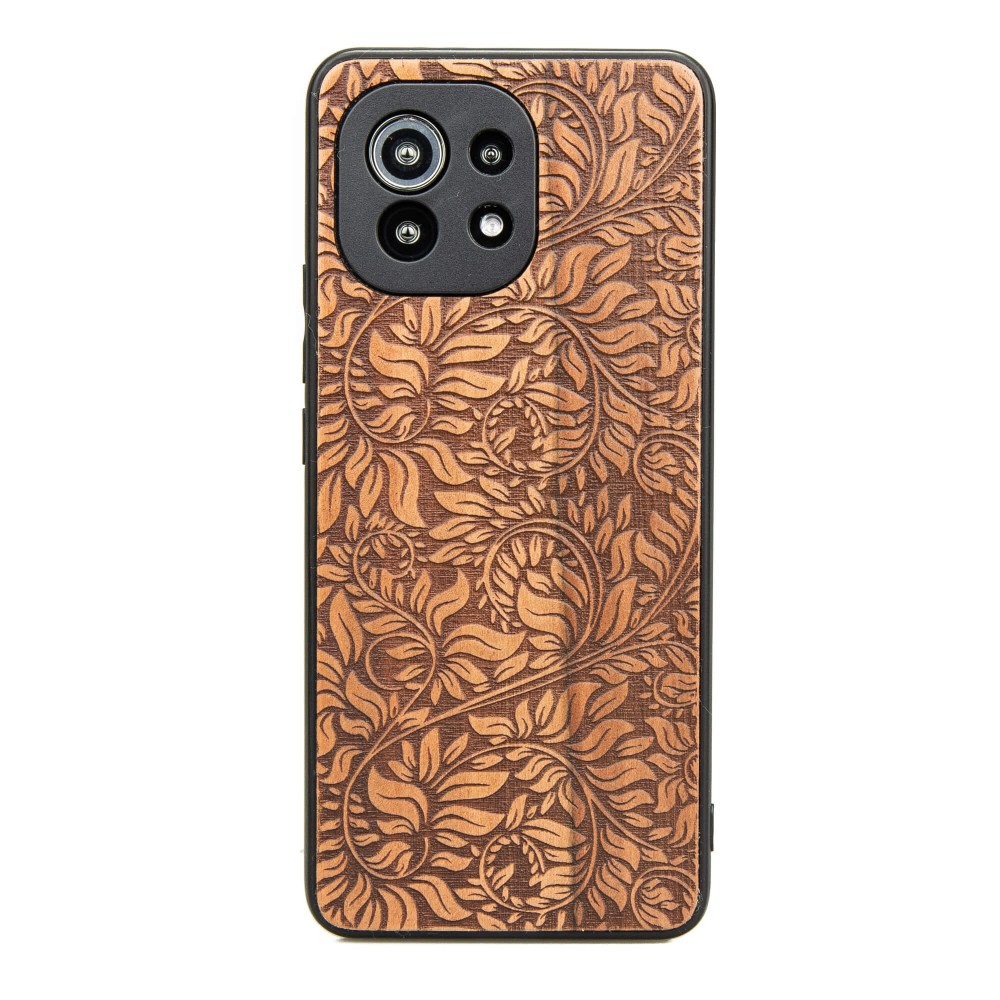 Drewniane Etui Xiaomi Mi 11 Lite / 5G / 5G NE LIŚCIE JABŁOŃ (1)