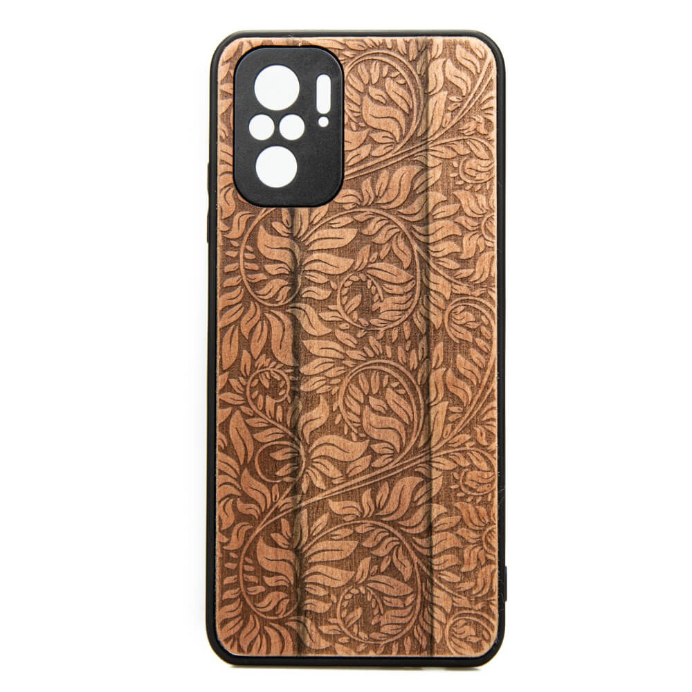 Drewniane Etui Xiaomi Redmi Note 10 LIŚCIE JABŁOŃ (1)