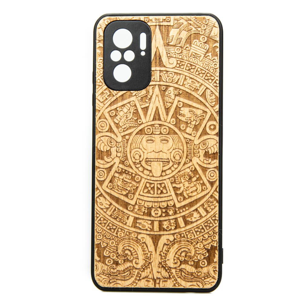 Xiaomi Redmi Note 10 Aztec Calendar Anigre Wood Case (1)