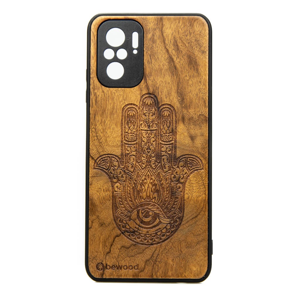 Drewniane Etui Xiaomi Redmi Note 10 HAMSA IMBUIA (1)
