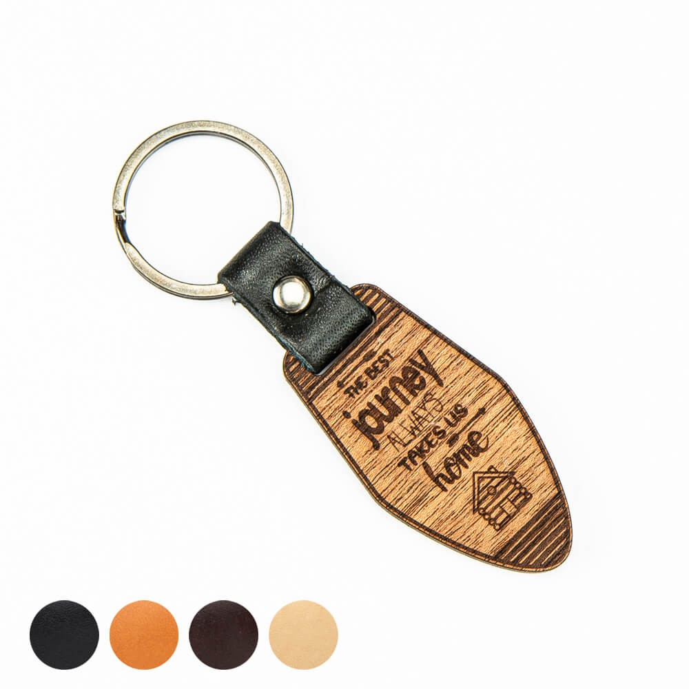 Drewniany Brelok Leather Journey Merbau (1)