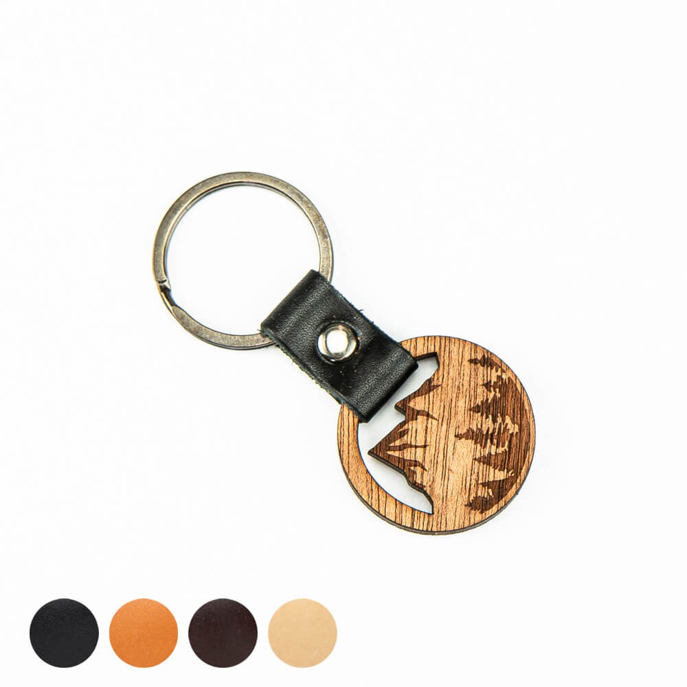 Drewniany Brelok Leather Góry Merbau (1)