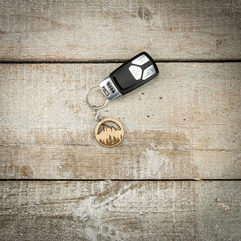 Wooden Keychain Basic Mountains Anigre (2)