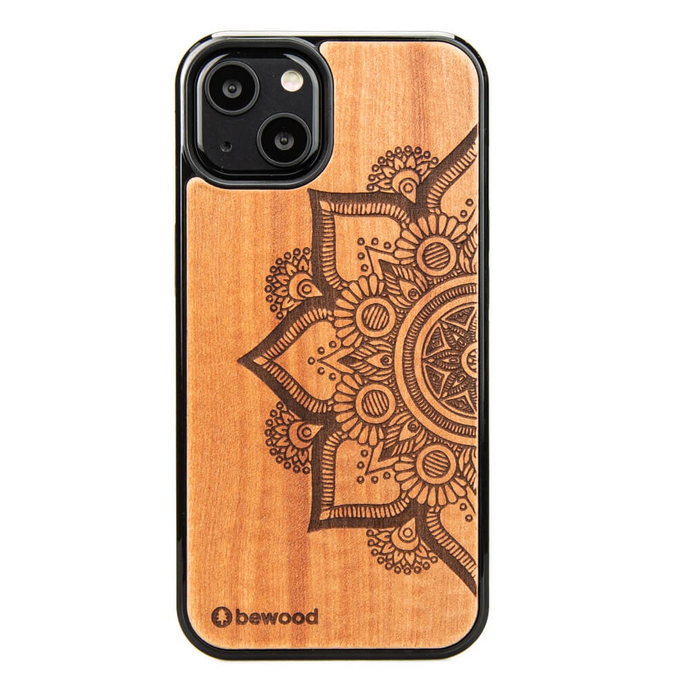 Drewniane Etui na iPhone 13 MANDALA JABŁOŃ (1)