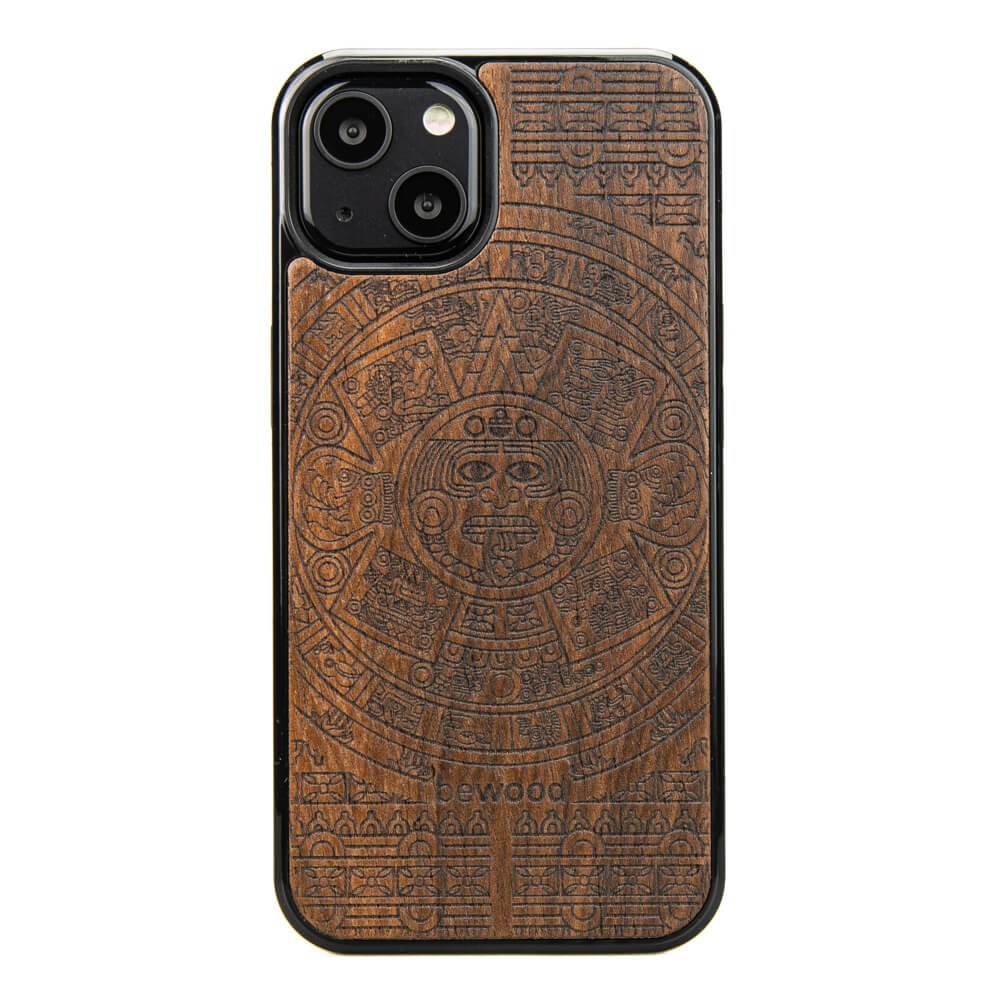Drewniane Etui na iPhone 13 KALENDARZ AZTECKI ZIRICOTE (1)